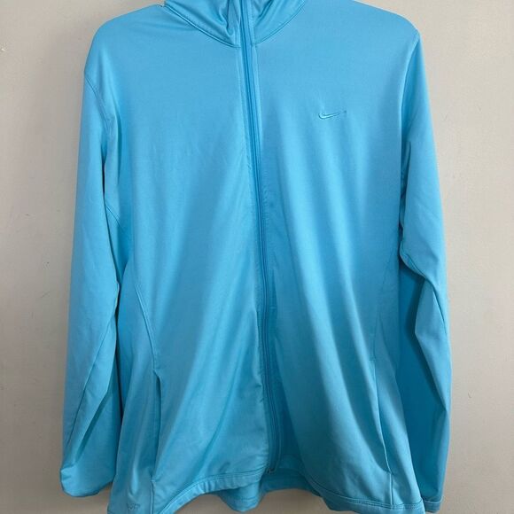 Vintage Nike Fit Dry Blue Track Full Zip Jacket Pockets Women’s Size: XL - Picture 1 of 4